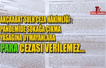 MAHKEME: PANDEMİDE SOKAĞA ÇIKMA YASAĞINA UYMAYANLARA PARA CEZASI VERİLEMEZ.