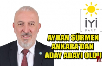 AYHAN SÜRMEN ANKARA’DAN  ADAY ADAYI OLDU